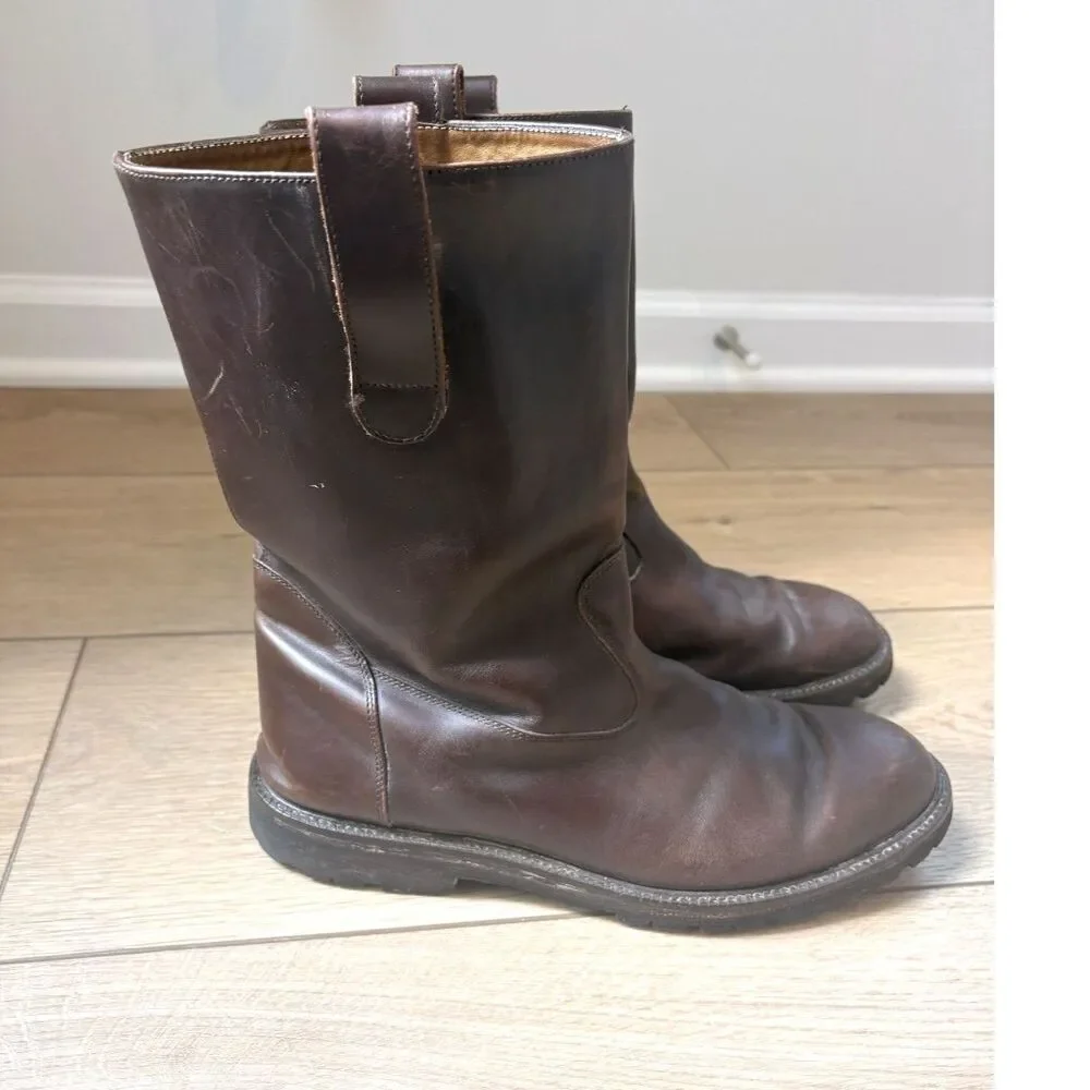 Billy Reid Kentwood Leather Biker Boots Dark Brown Vibram Sole Size 10